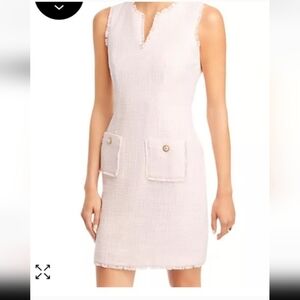 Karl Lagerfeld Cream Textured Mini Dress